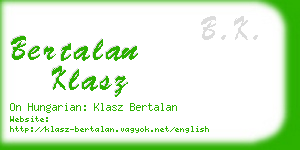 bertalan klasz business card